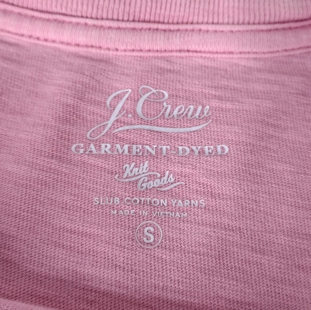 J. Crew Garment Dyed Slub Cotton Pink Short Sleeve Shirt Sz S